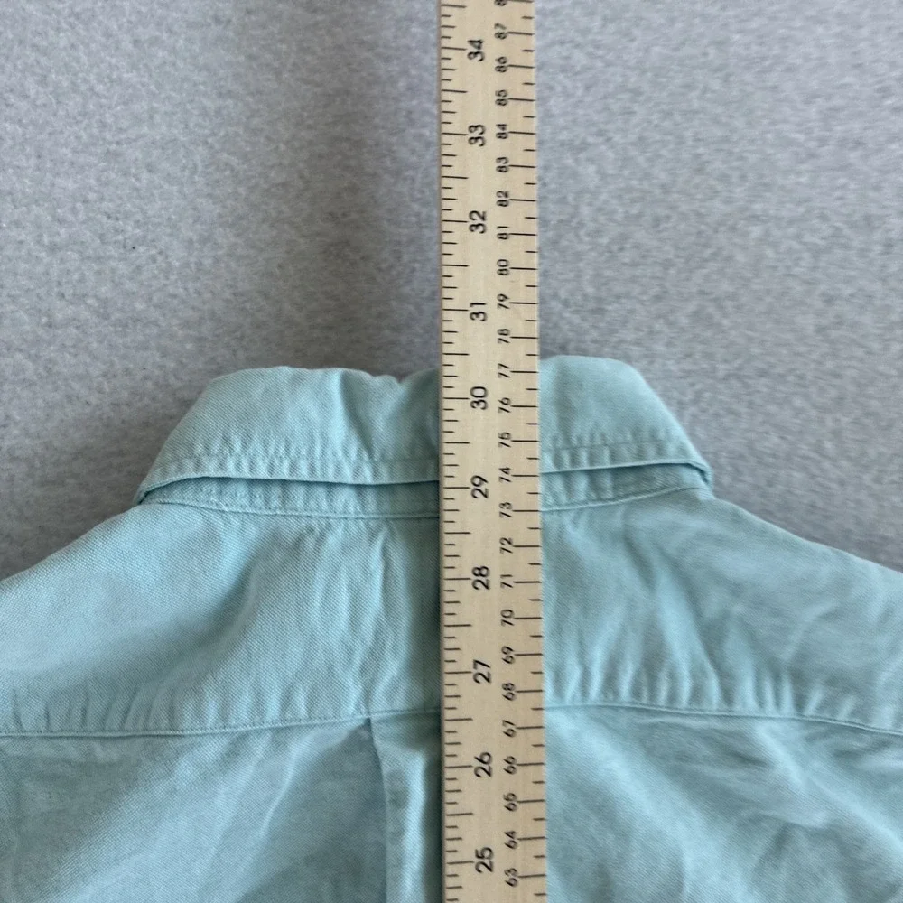 Polo Ralph Lauren Classic Fit Short Sleeve Chambray Shirt Aqua Teal Flesh Pony